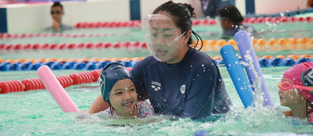 learn swimming in a fun environment