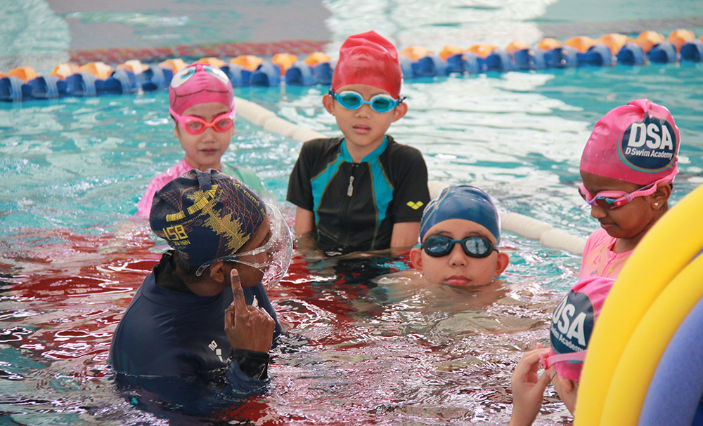 best to learn swimming as a child
